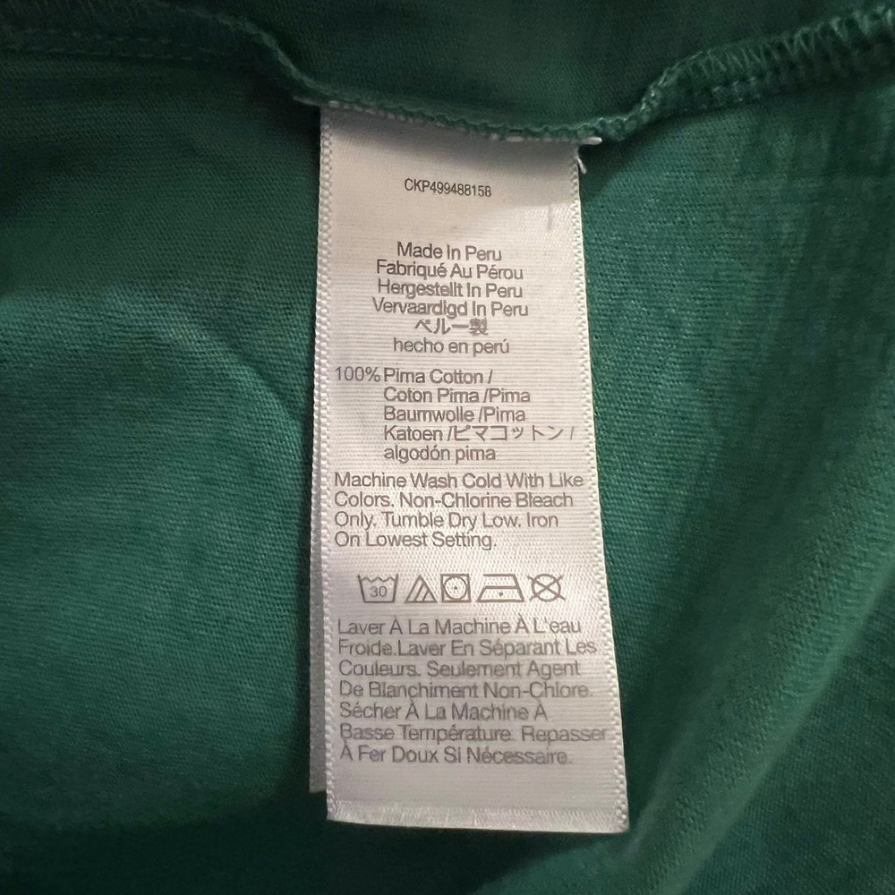 Madewell Slub Perfect V-Neck Tee XXS Lagoon Green Pima Cotton Casual Basic - Picture 4 of 4